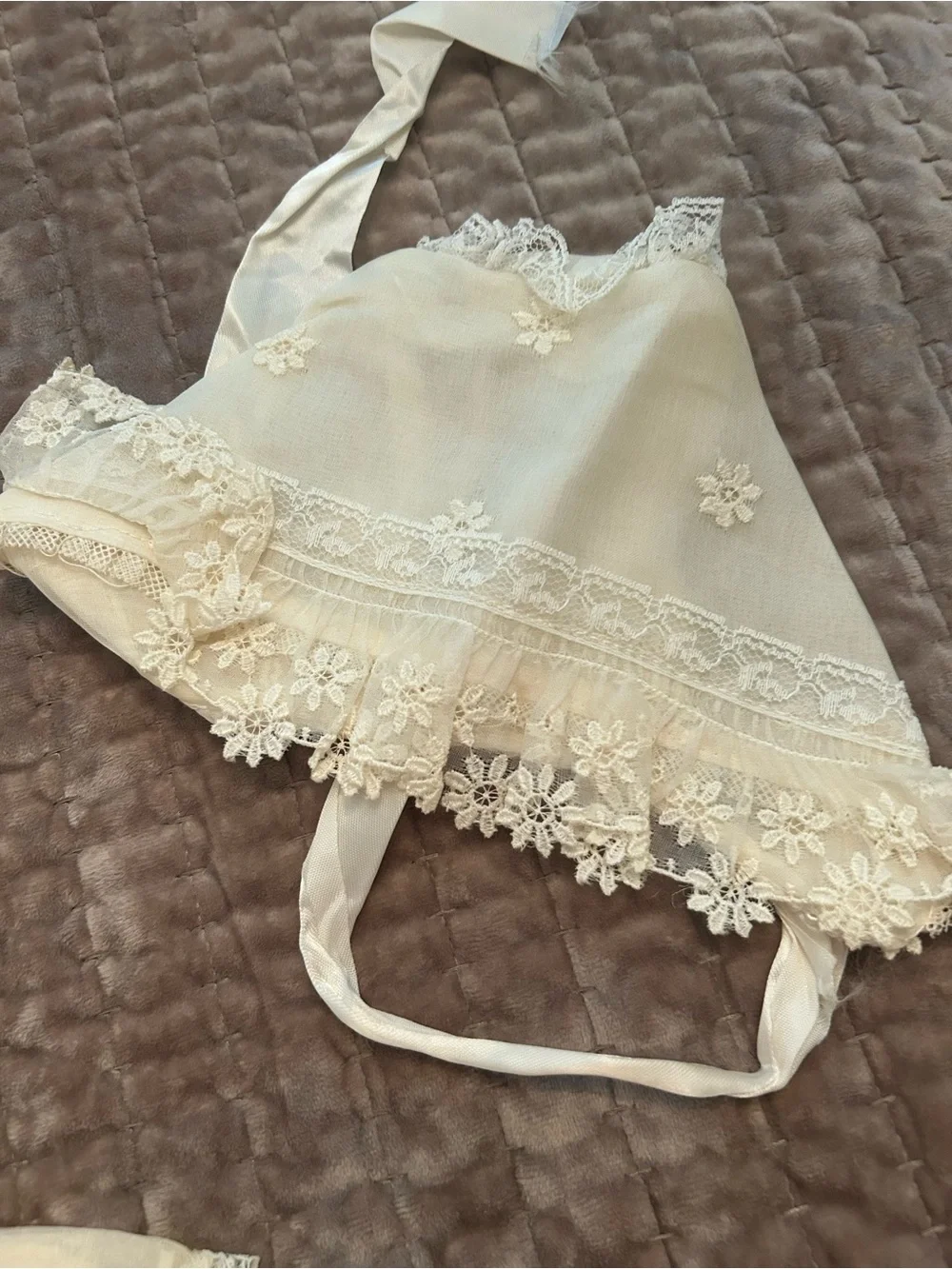 Vintage-Inspired Cream Lace Baby Layette Set - Elegant Home Accents